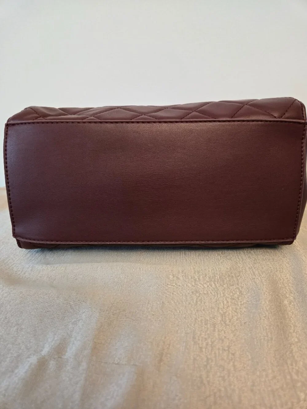 Badgley Mischka Quilted Mini Tote Bag Plum Vegan Leather NWT $179 MSRP
